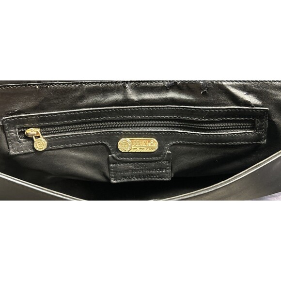 Vintage Fendi for Neiman Marcus Black Leather Patent Leather Shoulder Bag Rare - Picture 13 of 15